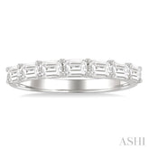 1 Ctw East-West Emerald Cut Diamond Fashion Band in 14K White Gold
